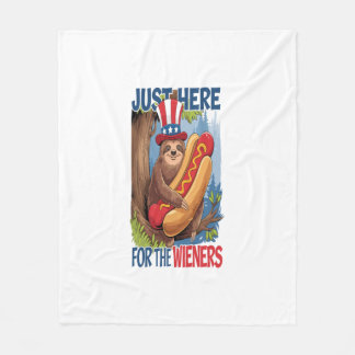 Couverture Polaire Hot Dog de Paresseux BBQ 4 Juillet