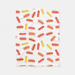 Couverture Polaire Hot Dog Fast Food Motif barbecue