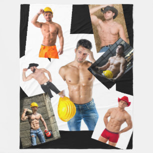 Couverture Polaire Hot Guys Cowboys & Construction Workers Collage