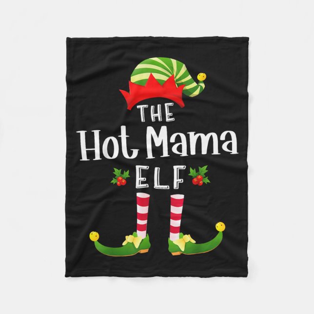 Couverture Polaire Hot Mama Christmas Elf Matching Pajama X-mas Party (Devant)