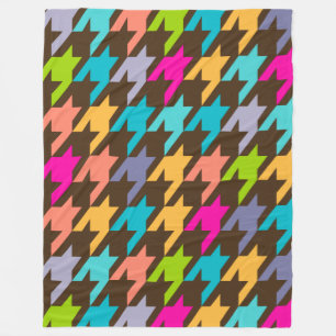 Couverture Polaire Houndstooth coloré Motif sans couture 4