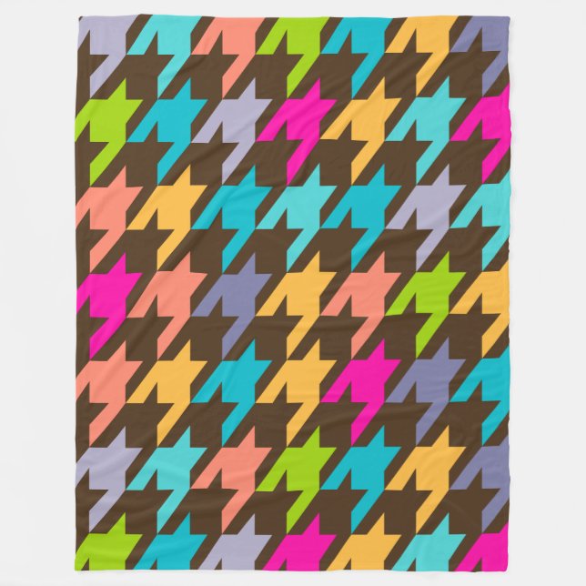Couverture Polaire Houndstooth coloré Motif sans couture 4 (Devant)