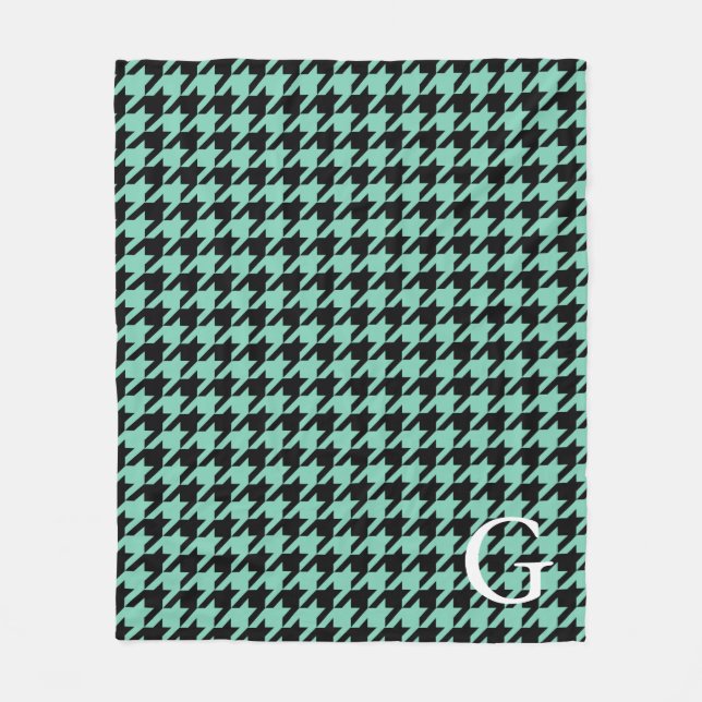 Couverture Polaire Houndstooth moderne noir (Devant)