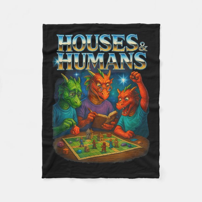 Couverture Polaire Houses And Humans Funny Gaming Rpg Gamers Men Wome (Devant)