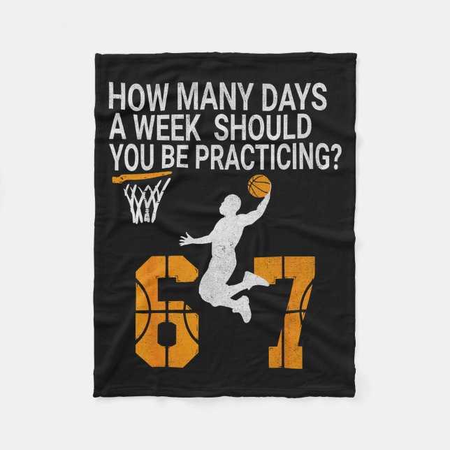 Couverture Polaire How Many Days Funny 67 Meme Basketball Practicing  (Devant)