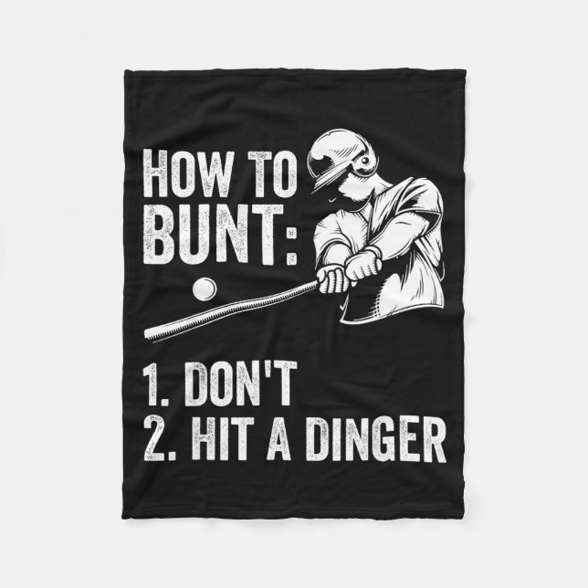 Couverture Polaire How To Bunt Don't Hit A Dinger Funny Baseball Play (Devant)