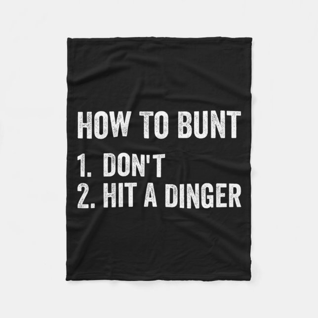 Couverture Polaire How To Bunt Don't Hit A Dinger Funny Baseball Soft (Devant)