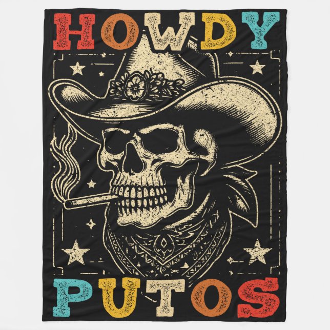 Couverture Polaire Howdy Putos Funny Skull Retro Vintage (Devant)