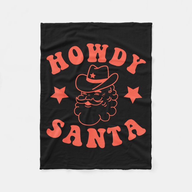 Couverture Polaire Howdy Santa Claus Retro Groovy Cowboy Western Chri (Devant)