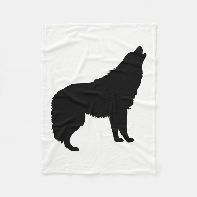 Couverture Polaire Howling Wolf Silhouette (Devant)