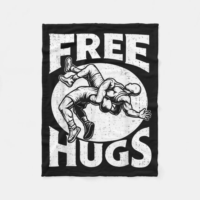 Couverture Polaire Hugs Funny Wrestling Humor Wrestler Wrestle Men Wo (Devant)