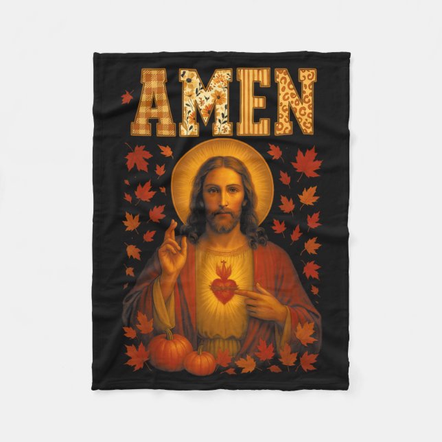 Couverture Polaire Hugvyn Amen Fall Jesus Christian Bible Verses Than (Devant)