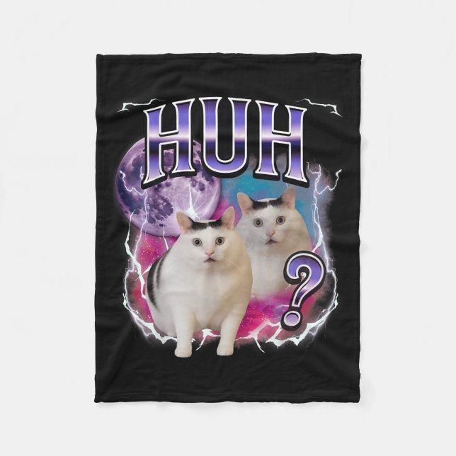 Couverture Polaire Huh Chat Chonky Mème Drôle Confus Mème Chat Amateu (Devant)