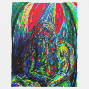Couverture Polaire Huile Abstraite colorée sur toile