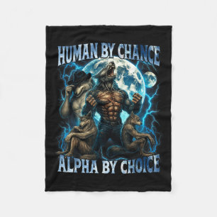 Couverture Polaire Humain par hasard Alpha par choix Drôle Alpha Loup