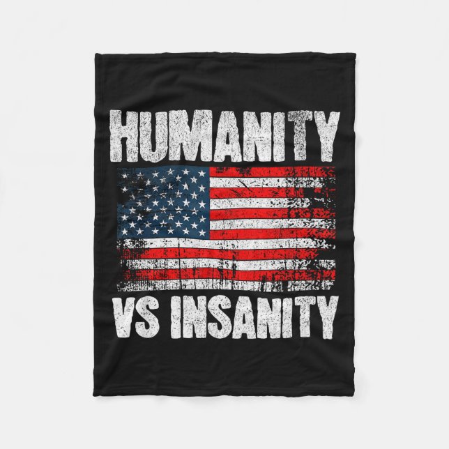Couverture Polaire Humanity Versus Insanity Distressed American Flag  (Devant)