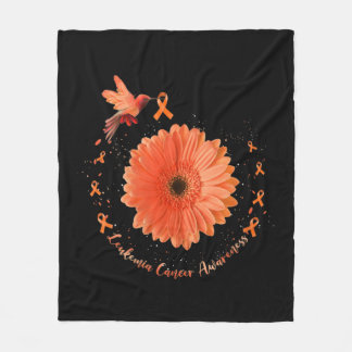 Couverture Polaire Hummingbird Orange Sunflower Leukemia Cancer Aware