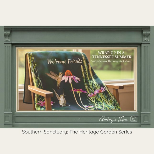 Couverture Polaire Hummingbird & Pink Coneflower Cozy Fleece Blanket (Créateur téléchargé)