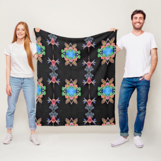 Couverture Polaire Hummingbirds and Butterflies Fleece Blanket