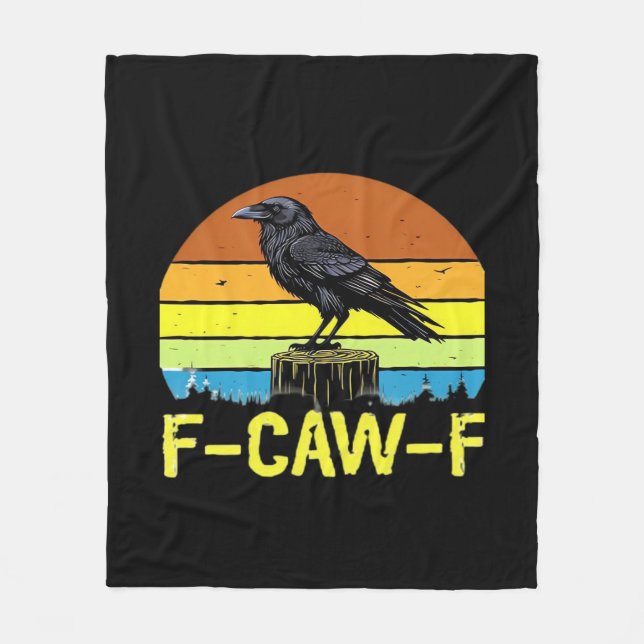 Couverture Polaire Humour Corbeau drôle F-Caw-F Gothique (Devant)
