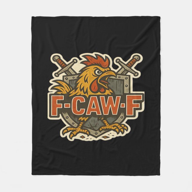 Couverture Polaire Humour Corbeau Drôle Gothique F-Caw-F (Devant)