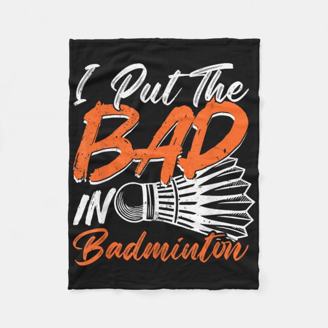 Couverture Polaire Humour de badminton drôle Smash Navette Volant Spo (Devant)