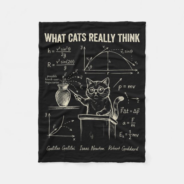 Couverture Polaire Humour de physique de chat drôle Ce que les chats  (Devant)
