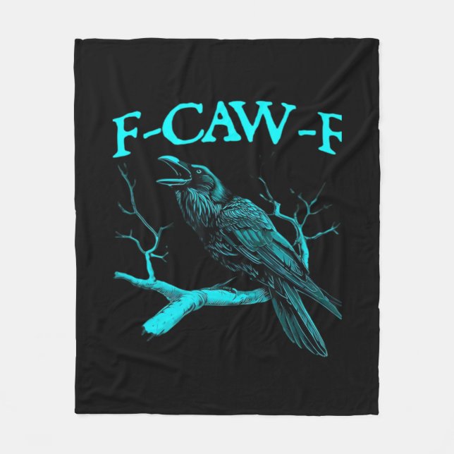 Couverture Polaire Humour drôle de corbeau gothique F-Caw-F (Devant)