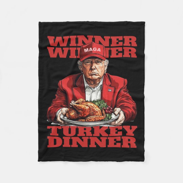 Couverture Polaire Humour Drôle Trump Gagnant Dîner Dîner Turquie (Devant)