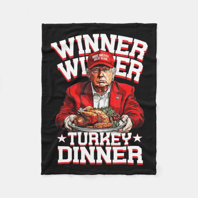 Couverture Polaire Humour Drôle Trump Gagnant Dîner Dîner Turquie (Devant)