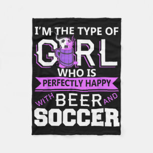 Couverture Polaire Humour féminin bière et football Amusement Fan Spo