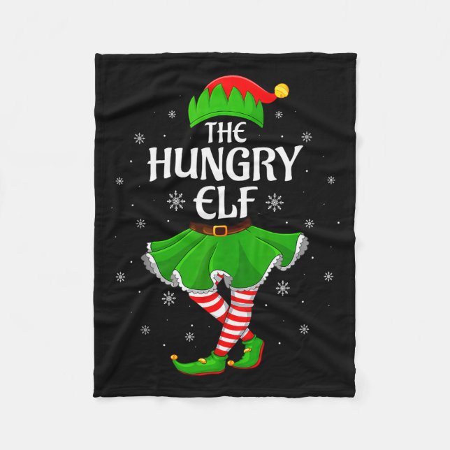 Couverture Polaire Hungry Elf Christmas Family Girls Women Elf Squad  (Devant)