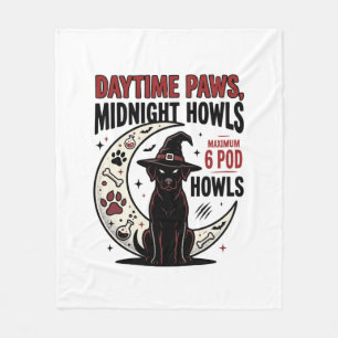 Couverture Polaire Hurlements de chien Halloween minuit