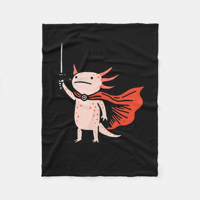 Couverture Polaire Huzzah Axolotl Knight Funny Sword Meme Quote  (Devant)