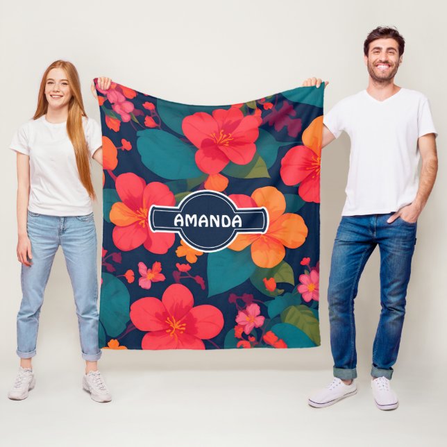 Couverture Polaire Hydrangea Pastel Coloré Motif personnalisé (En situation)