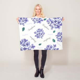 Couverture Polaire Hydrangée d'hydrangée violette personnalisée Baby