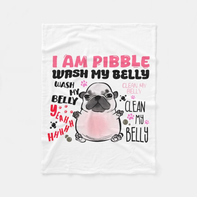 Couverture Polaire I Am Bble Wash My Belly Bble Meme Funny Dog Brainr (Devant)