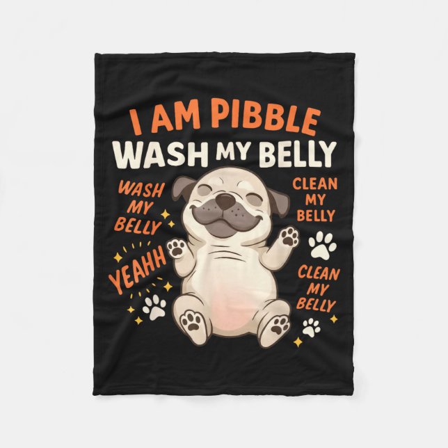 Couverture Polaire I Am Bble Wash My Belly Clean My Belly Meme Pet Lo (Devant)