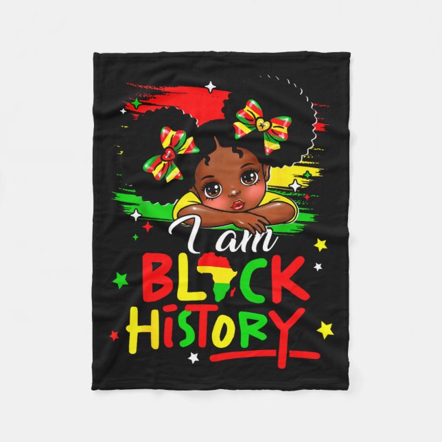Couverture Polaire I Am Black History Afro Girl Little Melanin Prince (Devant)