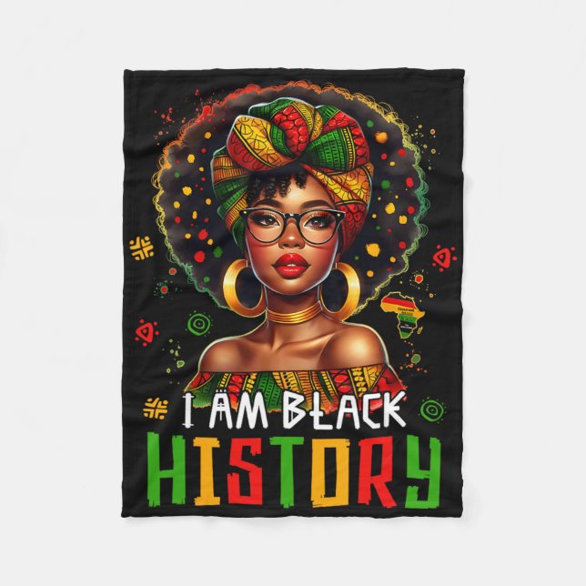 Couverture Polaire I Am Black History Women Girl Black History Month  (Devant)