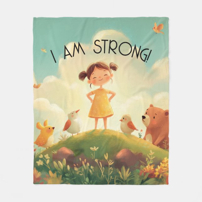 Couverture Polaire I Am Strong - Girls Empowerment (Devant)