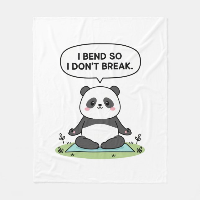 Couverture Polaire “I Bend So I Don’t Break” panda design (Devant)