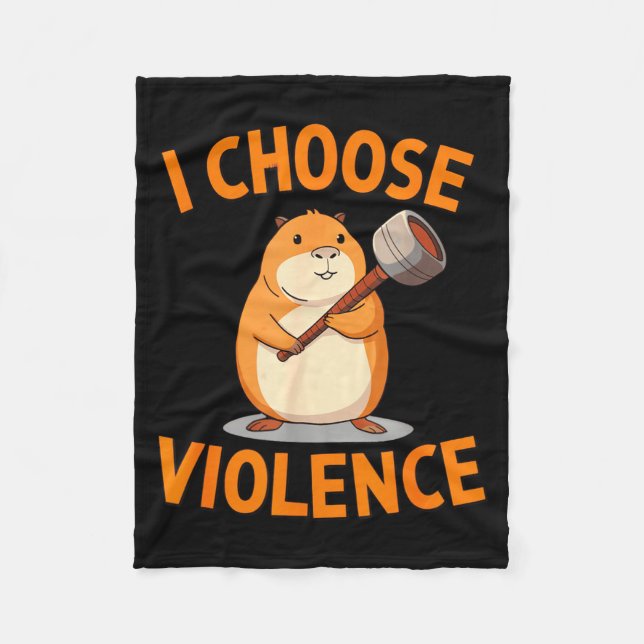 Couverture Polaire I Choose Violence Funny Hamster Graphic  (Devant)