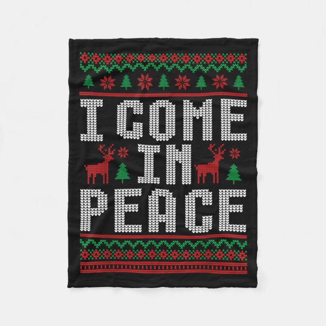 Couverture Polaire I Come In Peace Couple Matching Ugly Christmas Swe (Devant)