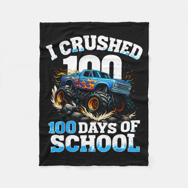 Couverture Polaire I Crushed 100 Days Of School Monster Truck 100th D (Devant)