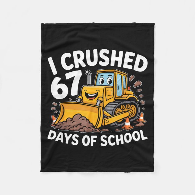Couverture Polaire I Crushed 67 Days Of School 67th Day Of School Boy (Devant)