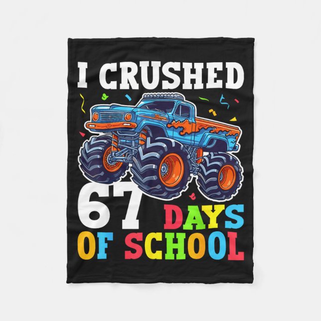 Couverture Polaire I Crushed 67 Days Of School 67th Day Of School Boy (Devant)
