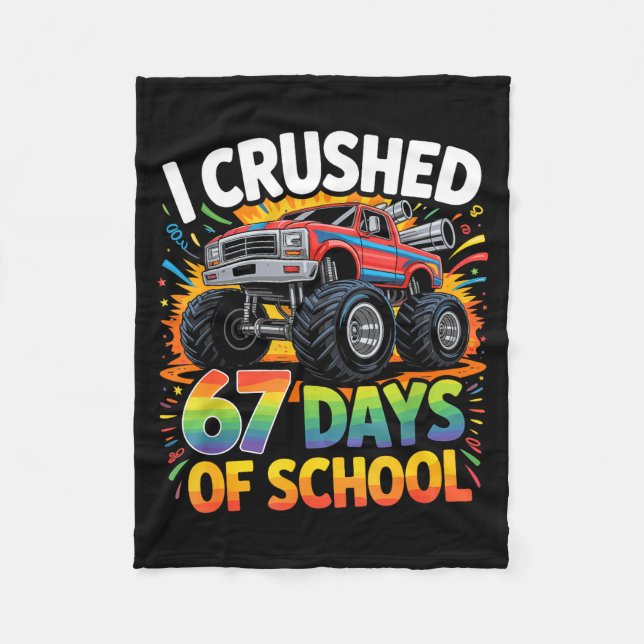 Couverture Polaire I Crushed 67 Days Of School Funny Meme Gen Z Stude (Devant)