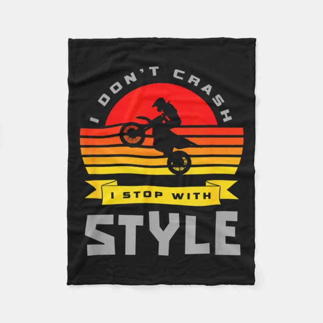 Couverture Polaire I Don't Crash I Stop With Style Funny Motocross Di (Devant)