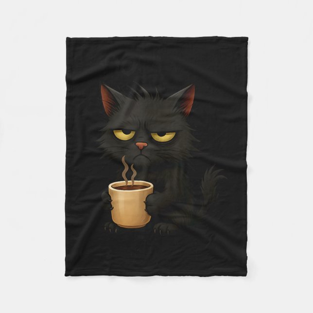 Couverture Polaire I Don't Do Mornings Funny Quote Black Cat Lover Gi (Devant)